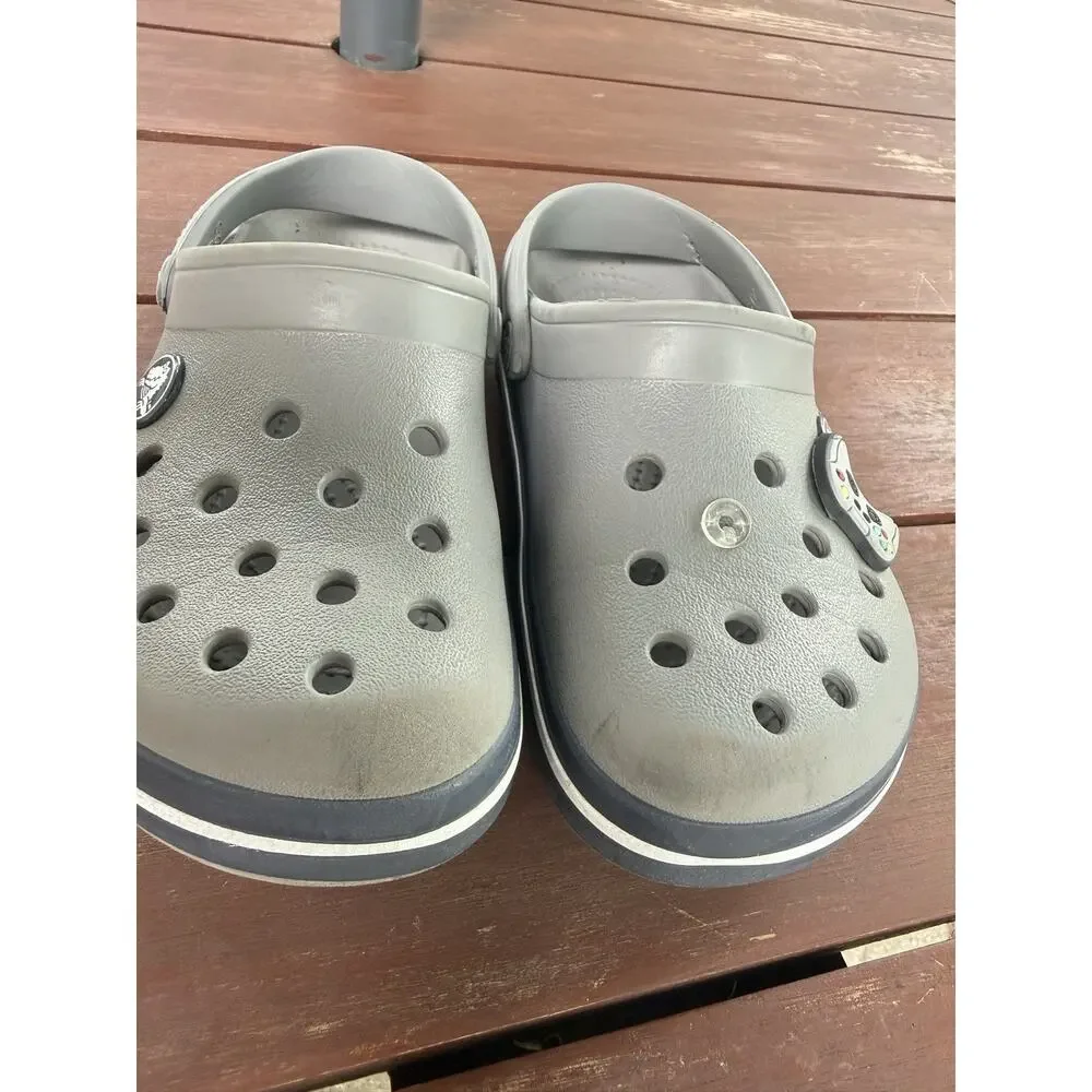 CROCS Unisex Kids Gray Slip On Rubber Shoes Clogs Size C12